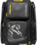 Front view of Large Capacity Roller Luggage Bag 115L With Backpack Straps Built To Last 450D Ripstop Travel Roller Suitcase With Water Resistant Front Pockets Moby 7 Designed In Italy