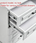 Full Extension Side Mount Drawer Slides With Double Row Ball Bearing Metal Runners For Dressers And Kitchen Cabinets 28 Inch showing installation in white drawer.