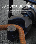 Compact Handheld Electric Hydraulic Rebar Bender For Steel Copper Rods 0-90 Degrees showing 32mm steel bar and machine head.