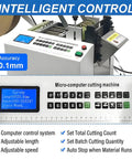 Heat Shrink Tube Cutter Machine For Pvc And Pe Cable with micro-computer control panel, showing accuracy and settings.
