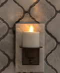Bronze Plug In Flameless Night Light With Real Flame Effect Dusk To Dawn Sensor Indoor Wall LED Candle on tiled wall