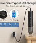 Cordless Handheld Vacuum Cleaner, Ultralight And Super Handy For One-Handed Cleanups, USB-C charging shown on table