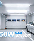 Garage with 25 Pack 5 Foot LED Shop Lights With V Shape Design, 50W 6750LM 6000K Cool White, Linkable T8 LED Tube Lights