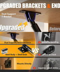 Upgraded Dual Support T-Bracket for Heavy Duty 20 Inch Gas Struts 100 Lb Lift Support, showcasing steel construction.