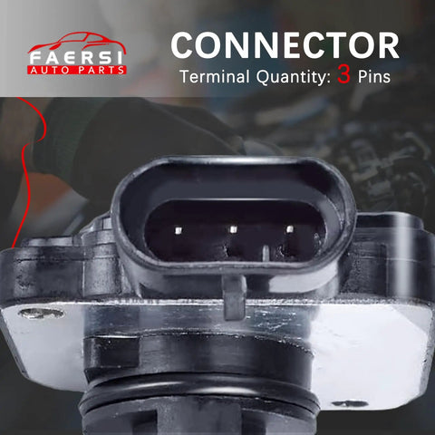 Close-up of 3-pin connector on Mass Air Flow Sensor MAF AFH50M05 Replacement For Buick LeSabre Pontiac Grand Prix Oldsmobile 88