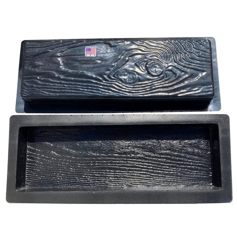 Wooden Board Molds For Concrete Stepping Stones And Garden Walkways, DIY Paver Molds For Patios And Paths, Reusable Plastic Molds Set Of 2 showing texture and size