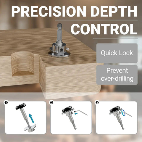 Professional Forstner Drill Bit Set Wicked Sharp Heat Treated Carbon Steel with precision depth control features
