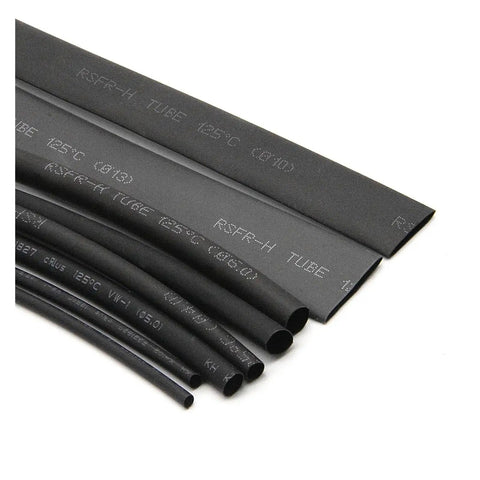 7 Size Heat Shrink Tubing Assortment Kit For Electrical Wire Wrapping Cable Insulation Sleeve 2 To 1 Ratio Perfect For Diy Projects And Quick Fixes On The Go, black tubes