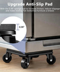 Close-up view of Heavy Duty Furniture Dolly With Anti Slip Grooved Base And Cushioned Rubber Casters showcasing 0.39" anti-slip pad.