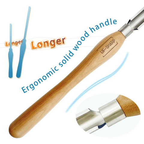 1 Inch Cryo Treated M2 HSS Roughing Gouge For Woodturning Pre Sharpened Spindle Chisel with ergonomic solid wood handle.