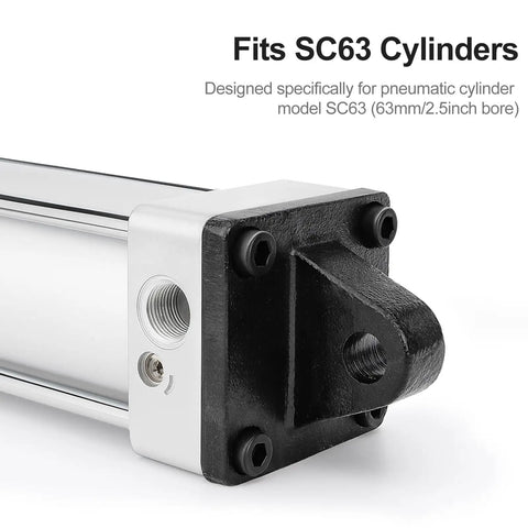 Heavy Duty Foot Flange Mount Bracket For 63mm SC Series Pneumatic Cylinders, Single Ear Style, Iron Construction