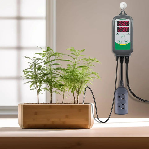 Smart WiFi ITC308 Digital Temperature Controller For Home Brewing, Fermentation, Incubation, And Greenhouse Monitoring with plants
