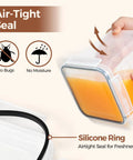 Flour And Sugar Storage Containers Set Of 3 Large Airtight Plastic Canisters with silicone ring for airtight seal.