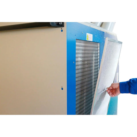 Accessing the washable filter of the Industrial Grade Portable Air Conditioner With Triple Cold Air Nozzles To Crush Summer Heat Fast.