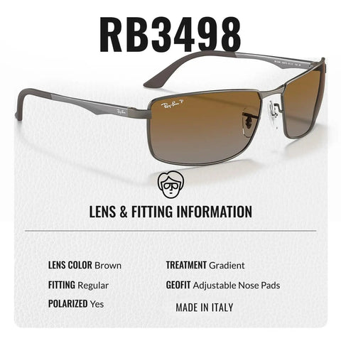 Polarized Rectangle Shape Sunglasses For Men With Grey Gradient Brown Lenses Street Ready Modern Edge Frame Everyday Wear