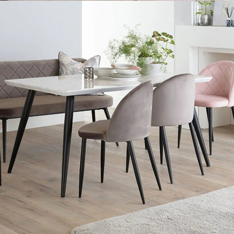 Heavy Duty Metal Table Legs 4 Pack Black Wrought Iron Style With Adjustable Feet Rock Solid Clamp Base Straight Up used in modern dining setup.
