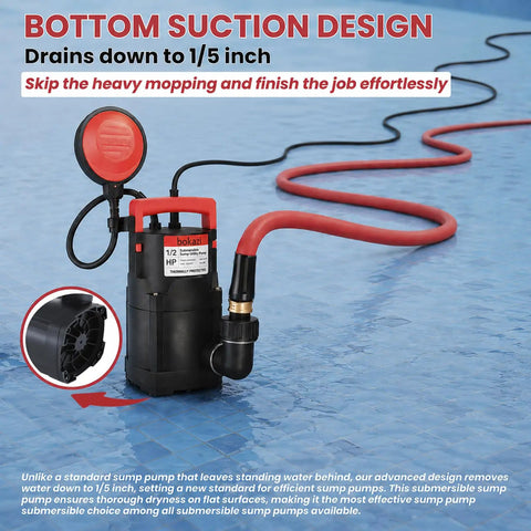 Tough As Nails Automatic Submersible Sump Pump With Float Switch Dumps Basements Fast Works Like A Charm Includes 10 Ft Hose on tiled surface