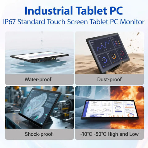 15.6 Inch Industrial Touchscreen All In One Pc With Win 11 Pro Celeron N5095 8G Ram 128Gb Ssd Fhd Ips Display, IP67 waterproof and dustproof