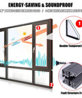 31x41 Casement Basement Egress Window With Rugged Aluminum Frame And Double Tempered Insulated Glass Featuring Integrated Screen showing soundproof and energy-saving features.