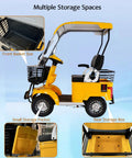 Badass Four Wheel Electric Mobility Scooter With Spacious Cargo Bin For Adults And Seniors showing storage options and cushioned seats.