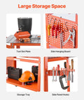 Built Like A Tank Steel Welding Workbench 40 By 24 Inches Handling 800 Lbs with storage tray and side panels for tools.