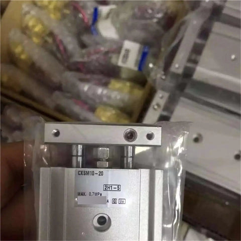 Fresh 1pcs Dual Rod Cylinder CXSM10 Series Pneumatic Component For Machine Gear Build With Smooth Stroke Control And Durable Steel Rods, top view.