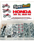 Badass 150 Pc Dirt Bike Bolt Kit For Honda Xr Xl Models Hardened Steel Flange Bolts Nuts And Washers in organized storage box.
