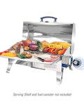 Pro Grade Boat Grill For Onboard Cooking Marine Grade Stainless Steel Portable Propane Grill With 9X18 Inch Grilling Surface Fold Away Legs