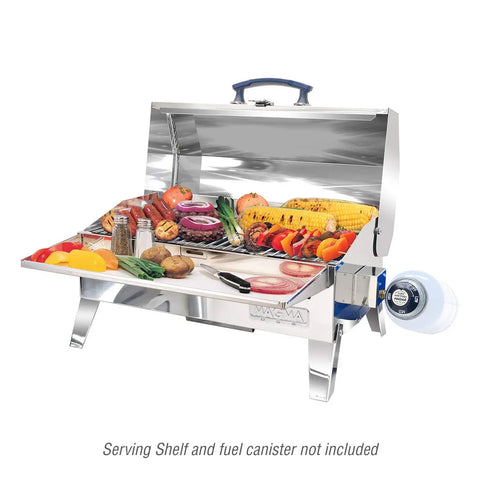 Pro Grade Boat Grill For Onboard Cooking Marine Grade Stainless Steel Portable Propane Grill With 9X18 Inch Grilling Surface Fold Away Legs