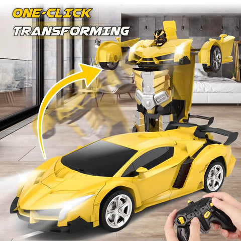 Transforming Remote Control Car For Kids 4 To 8, 2.4GHz RC Toy Car For Boys 4 To 7 changing between car and robot