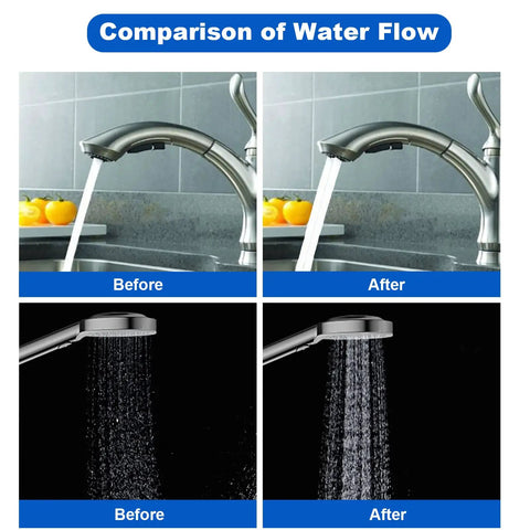 Comparison of water flow before and after using No Fuss 3Speed Hot Water Circulation Pump 93 Watt 110V Recirculator.