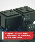 IMACP02 Duplex Three Prong Modular Outlet DIN Rail Mount AC Receptacle Black For 120V 15A NEMA 5 15P