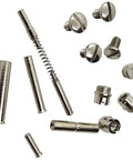 Polished Nickel Plated 1911 Grips Screws Pins And Bushings Replacement Kit For Government Commander And Officer Variants