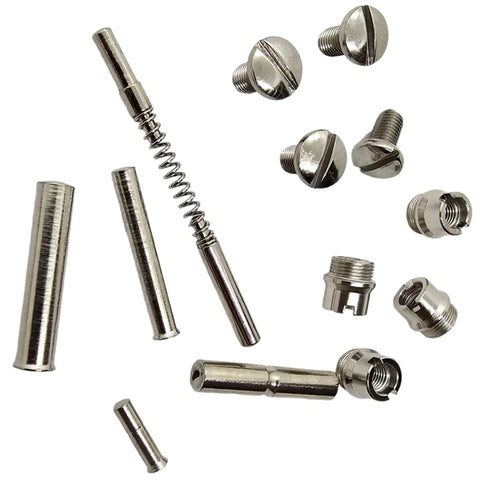 Polished Nickel Plated 1911 Grips Screws Pins And Bushings Replacement Kit For Government Commander And Officer Variants