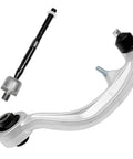 Complete Front Suspension Kit for 2003 to 2009 Infiniti G35 Coupe and Nissan 350Z showing control arm and tie rod end