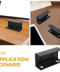 Slick Under Desk Laptop Mount With Adjustable Angle Plastic Shelf To Free Up Your Daily Desk Space Clean Keyboard Stand showing black plastic holder.