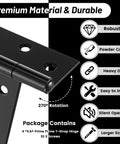 4 Pack 6 Inch T Strap Hinges Heavy Duty Black Outdoor Tee Hinges For Doors Gates Sheds Barn Doors Fences Includes 32 Screws
