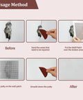 Usage instructions for Essential 25 Piece Drywall Patch Repair Kit With 4, 6, 8, And 10 Inch Patches Plus Scrapers, Sandpapers, And Gloves