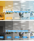 Color and wattage options for 4 Pack 2x2 LED Flat Panel Light With 5500 Lumens 0 to 10V Dimmable And 30W 35W 40W 45W 50W Selectable