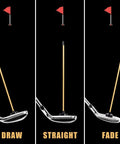 Two Pack Magnetic Golf Club Alignment Stick Training Aid With Magnet Lie Angle Tool For Visualizing Impact Demonstrating Correct Swing And Dialing In Your Aim Lightweight Aluminum Rod And 30Lb Base For Irons And Wedges showcasing draw, straight, fade swings