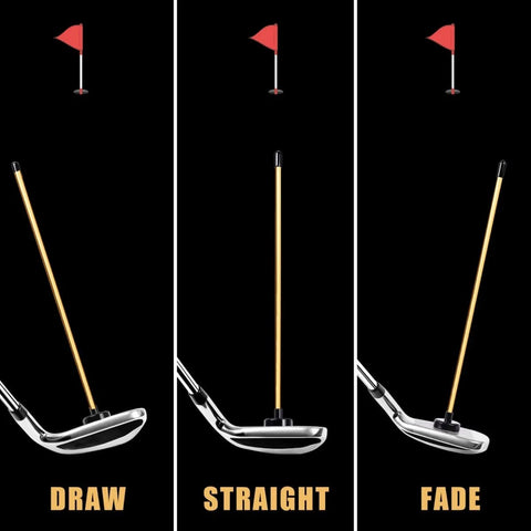 Two Pack Magnetic Golf Club Alignment Stick Training Aid With Magnet Lie Angle Tool For Visualizing Impact Demonstrating Correct Swing And Dialing In Your Aim Lightweight Aluminum Rod And 30Lb Base For Irons And Wedges showcasing draw, straight, fade swings