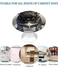 Two Pack Totally Cute Black Pug Dog Cabinet Knobs In Antique Stainless Steel Round Drawer Handles for kitchen cabinets