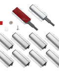 Premium Push To Open Magnetic Latch, Rock Solid Adhesive Cabinet Door Catch, 10 pack of silver latches with installation screws.