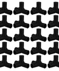 4-Way Plastic Shoe Rack Connectors, 16mm Inner Diameter, Black Replacement Pipe Joints in grid pattern