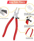 DIY Key Fob Hardware Set With Glass Running Pliers adjustable red-handled steel tool for crafting
