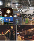 Various settings illuminated by Killer Bright Daylight LED Corn Bulb 200W Equivalent, E26 Base, shown in diverse installations.