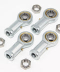 One Half Inch Bore Rod End Bearings PHSB8 Pre Lubricated With Jam Nuts One Half Twenty Female Thread Right Hand Four Pack For Linkages And Steering Projects Heavy Duty Construction, 4 bearings with jam nuts