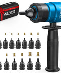 Badass Rivet Nut Drill Adapter For Standard Electric Drills Heavy Duty Nutsert Toolkit with M3 to M10 nuts and carrying case.