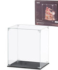 Crystal Clear Acrylic Display Case For Collectibles With Dust Proof Protection Easy Snap Assembly Stackable Design Plastic Base Perfect Showpiece For Wooden Puzzles And Model Kits, clear display box with black base