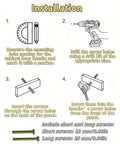 Installation guide for Must Have Bird Shaped Cabinet Knobs Set of 2, showing step-by-step process with screws and drill.